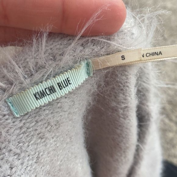 UO Fuzzy Crop Top Sweater, Kimchi Blue - Picture 8 of 9